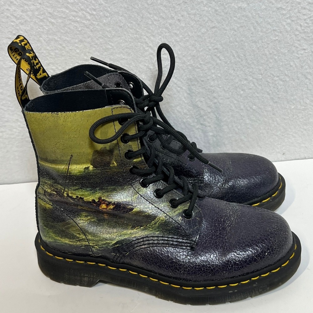 Dr. Martens 1460 Pascal Unisex Fisherman at Sea JMW Turner Tate Boots Size 8L 7M